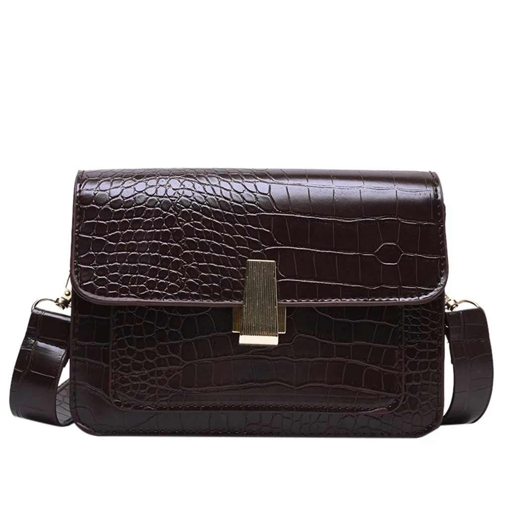 

2019 Fashion Women' S Handbag Trend Large Capacity PU Leather Shoulder Bag Messenger Bag Personality Wild Leather Square Bag1126