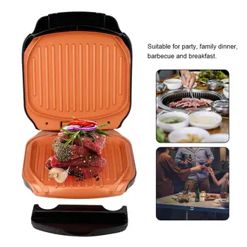

Multifunctional BBQ Steak Hamburger Grill Barbecue Meat Roaster Electric Egg Frying Pan Panini Sandwich Maker Bread Oven Plate