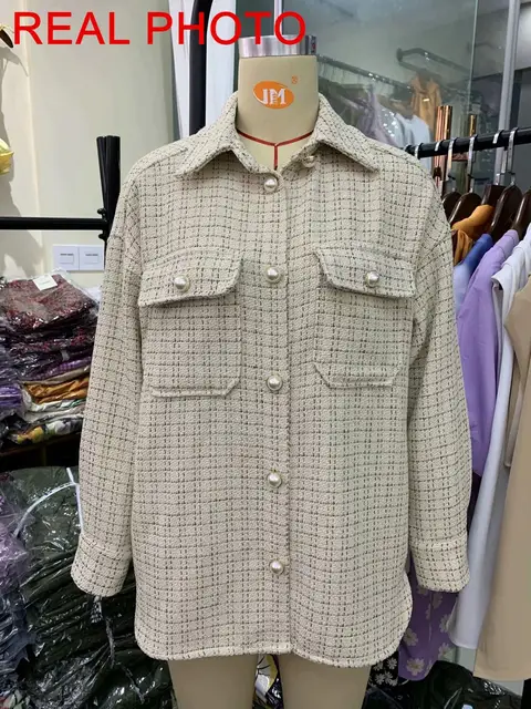 Flectit Women Tweed Shirt Jacket 