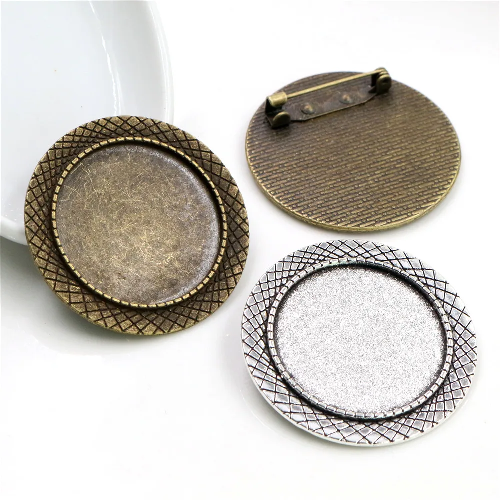 

5 шт./лот 30 мм Внутренний размер Античная Посеребренная и бронзовая Цветная брошь булавка классический серпантин стиль кабошон основа установка