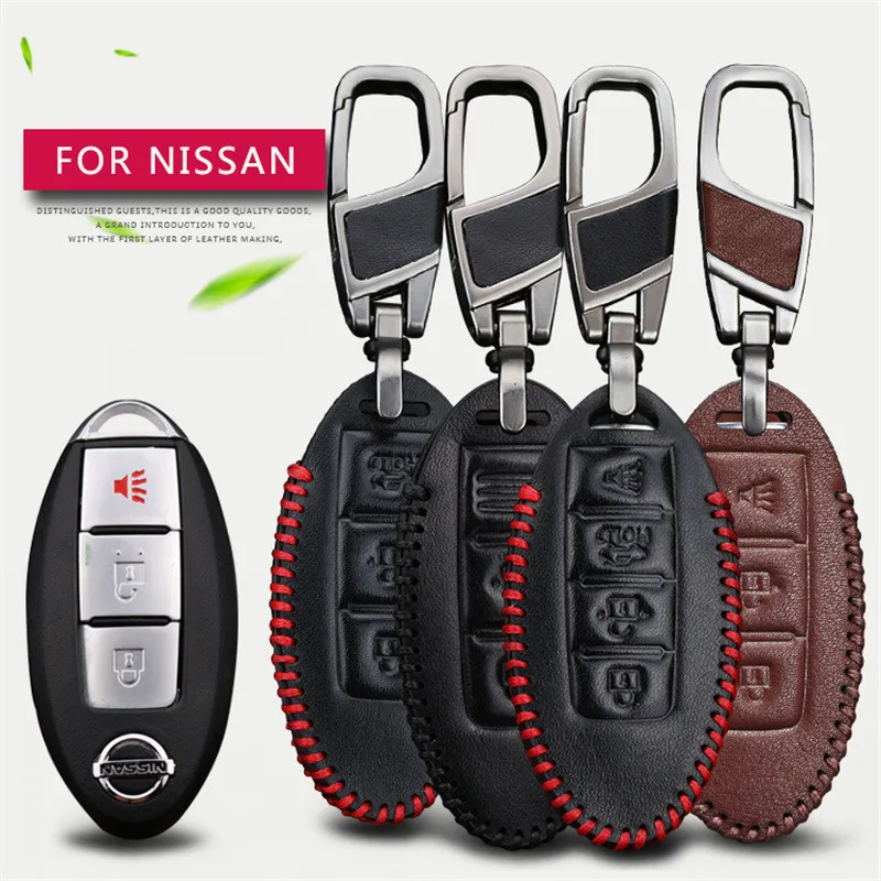 Leather Car Key Cover Case For Nissan Juke Murano Sunny Teana J32