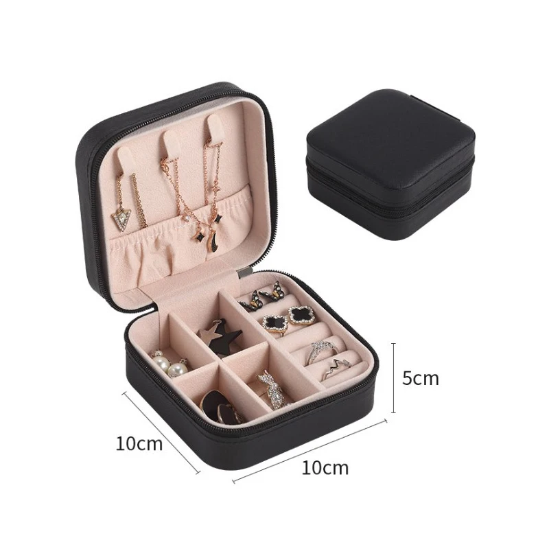 Top Simple PU Storage Unique Blue Jewelry Box Wholesale Creative Portable Travel Storage Box Earrings Small Mini Romantic Box
