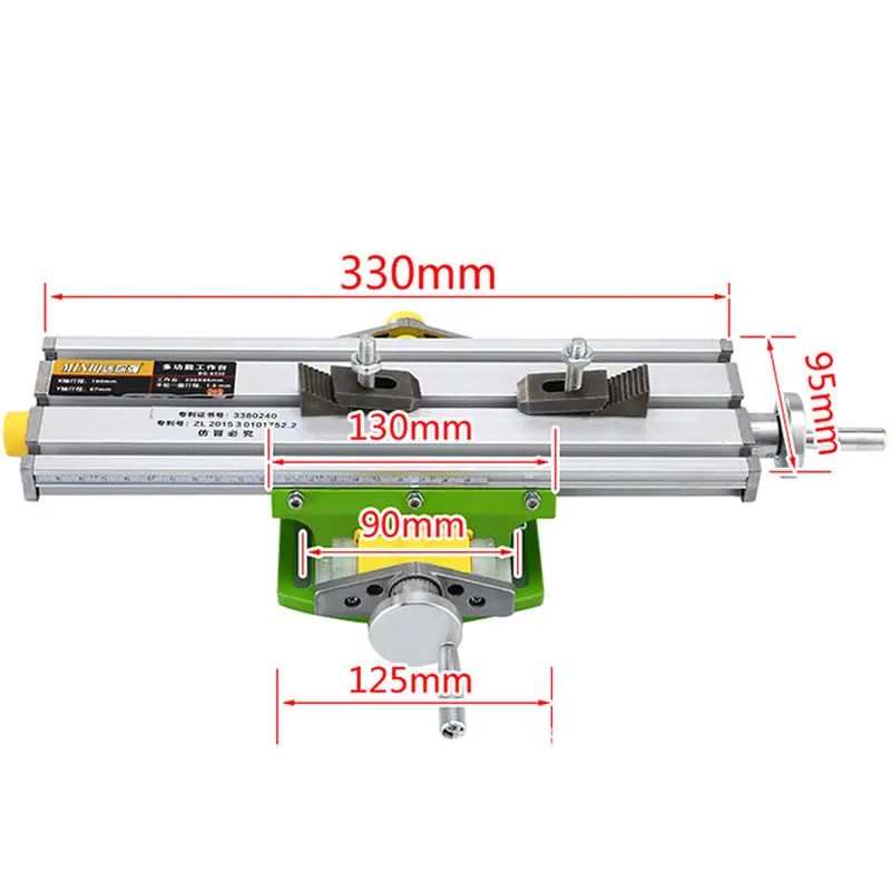 BG-6330 Multifunction Mini Working Cross Table Compound Bench Worktable X Y Axis Adjustment for Milling Machine Precision Tools