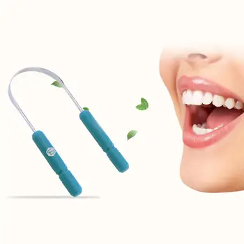 

New Healthy Stainless Steel Tongue Scraper Cleaner Oral Hygiene Dental Cleaning
