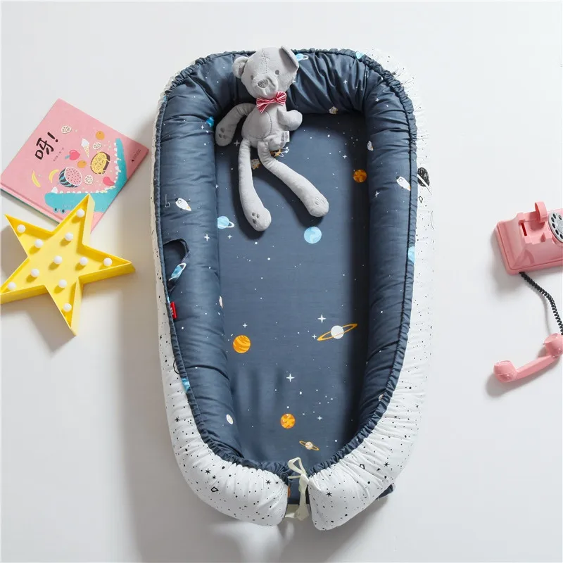 Детская люлька для кровати портативный детский лежак для новорожденных кроватки дышащий и сна Гнездо - Цвет: N