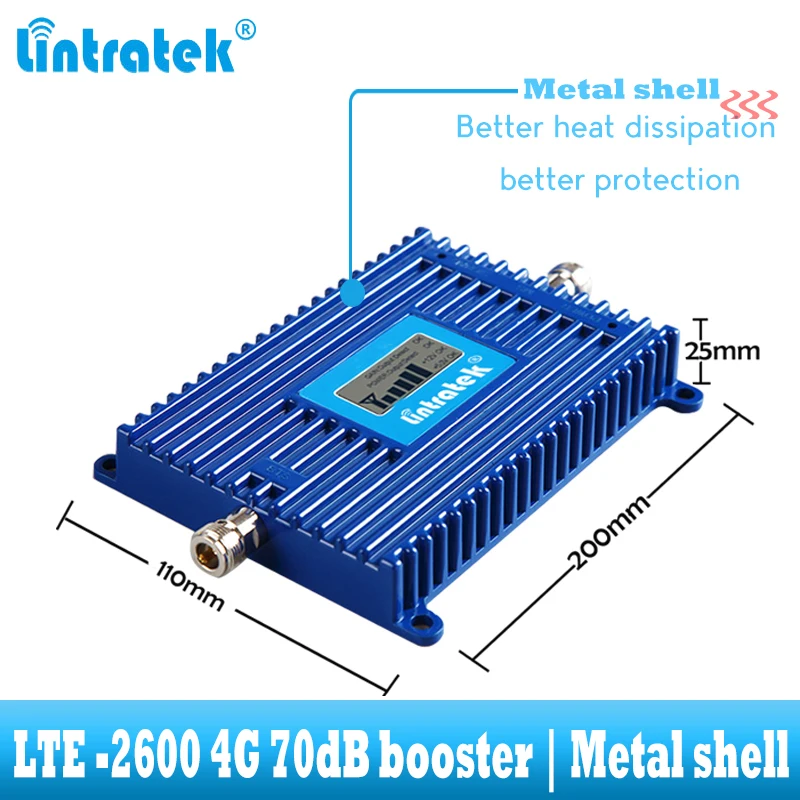lintratek 4G LTE 2600 mhz Mobile Phone Signal Amplifier 70dB 4G