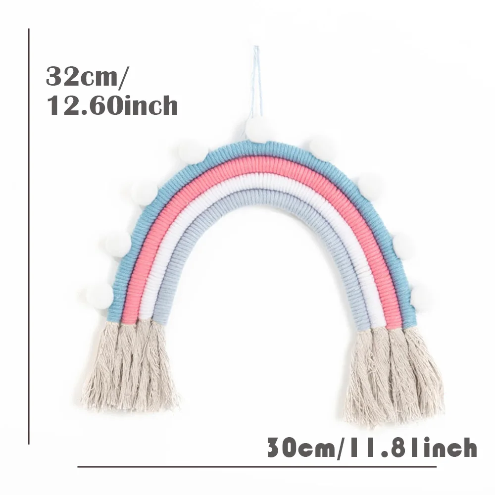 Тканевый орнамент для детской комнаты в скандинавском стиле, Радужный настенный подвесной Декор для дома, аксессуары ручной работы на стену HM0005 - Цвет: Blue Pink