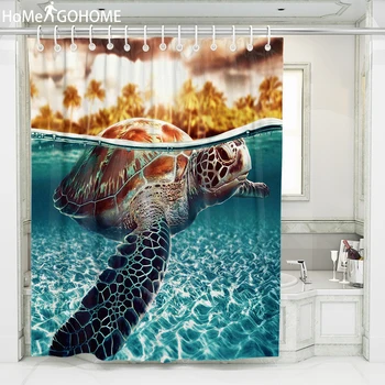 

Anime Turtle Decoration Bathroom Curtains 3D Waterproof Fabric Shower Curtain Bath douchegordijn cortina de ducha tenda doccia