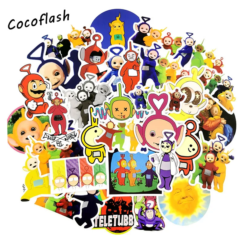 10/49pcs/pack Teletubbies Kids Stickers Pack Cartoon Paster Cosplay Scrapbooking Diy Phone Laptop Decoration Gift Accessory