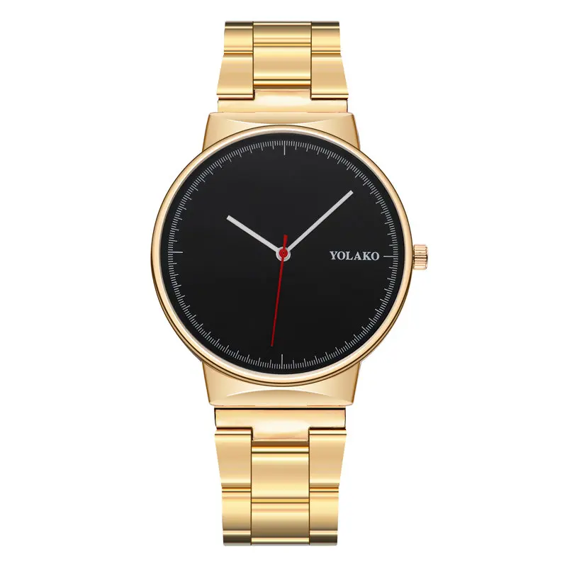 S-GoldBlack Часы Мужские Простые бизнес минимализм кварцевые наручные часы из нержавеющей сетки ремешок ультра тонкий циферблат часы подарок Relogio Masculino - Цвет: S-GoldBlack