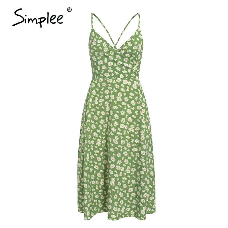 Simplee сексуальное женское платье без рукавов бохо цветочный принт летнее пляжное