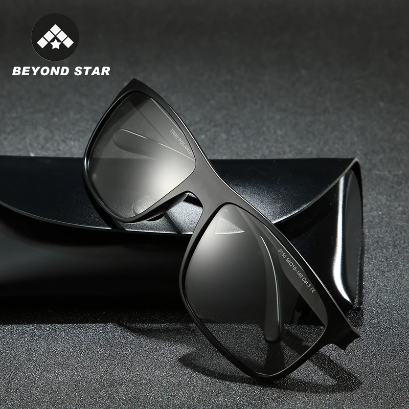 Оправа BEYONDSTAR TR90 автоматически переключает меняющиеся цвета солнцезащитные очки поляризованные Мужские квадратные фотохромные Брендовые очки TR9150