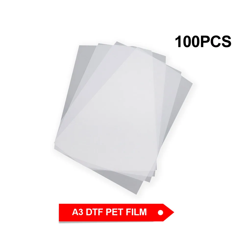 100PCS A3 DTF Film A3 DTF PET Film For A3 A4 DTF Printer PET Transfer Film For DTF Ink Printing A3PET Film Printing And Transfer