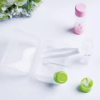 

1 set Small Lovely Portable Contact Lens Travel Eyewear Case Container RGP Holder Bag Box Empty Bottles Refillable L8H2