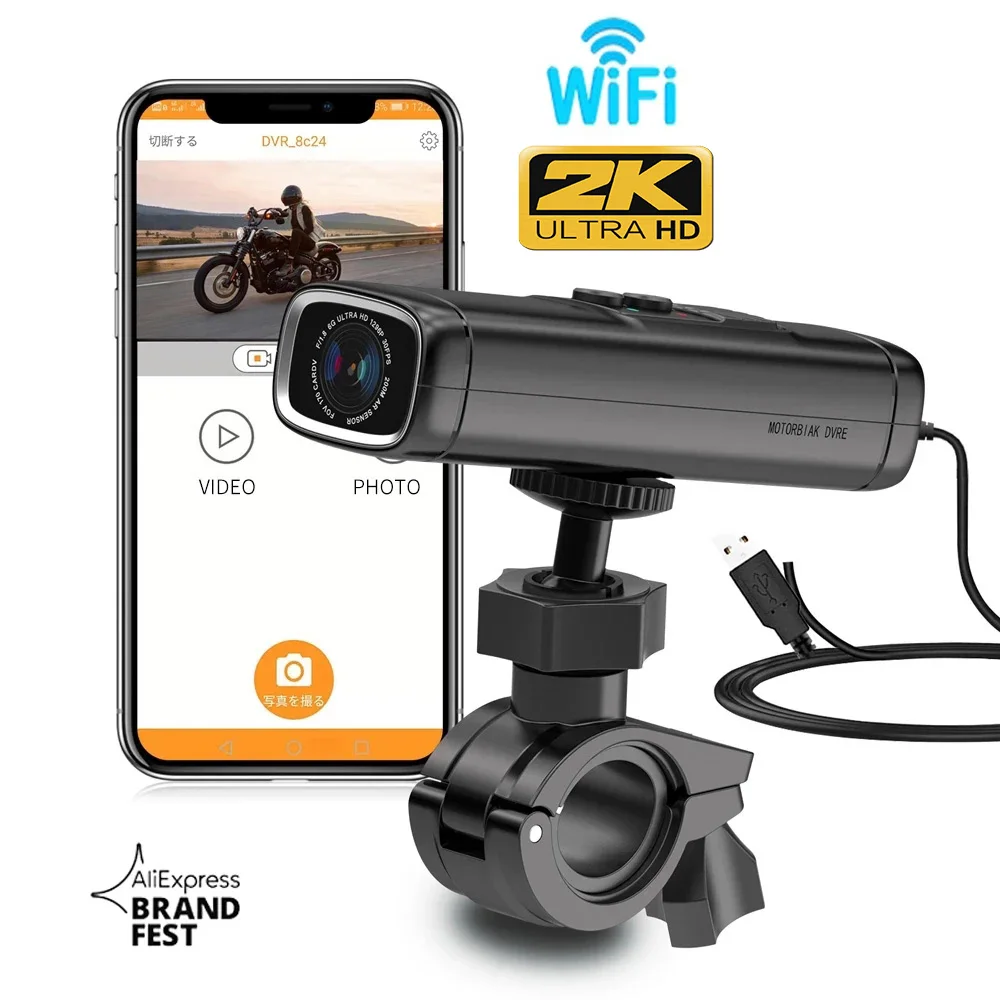Q1 Motorcycle Camera Video Recorder 1440P 2k Motor Bicycle Helmet Wifi Motorbike DVR Dash Cam Night Vision |