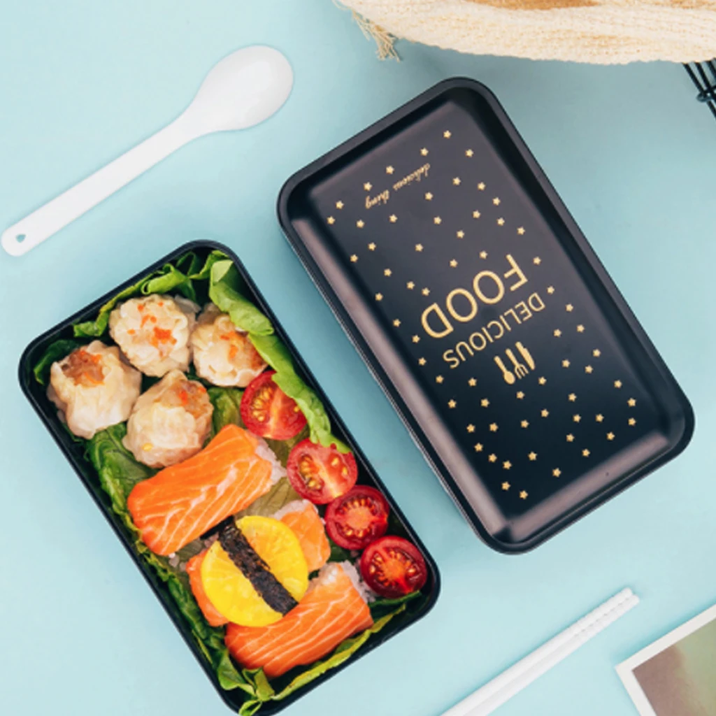 BPA бесплатно Портативный Ланч коробка с двойным дном Microwaveable нагревательный контейнер для еды, судок большой емкости герметичный обеденный Ланчбокс столовые приборы