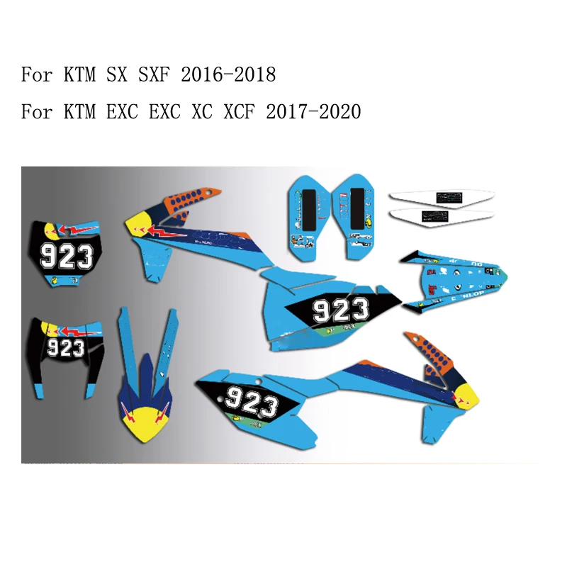 

Free Custom Graphic Background Decal Sticker Kit For KTM 125 250 300 350 400 450 500 EXC XC XCF 2017 2018 2019 2020 SX SXF 16-18