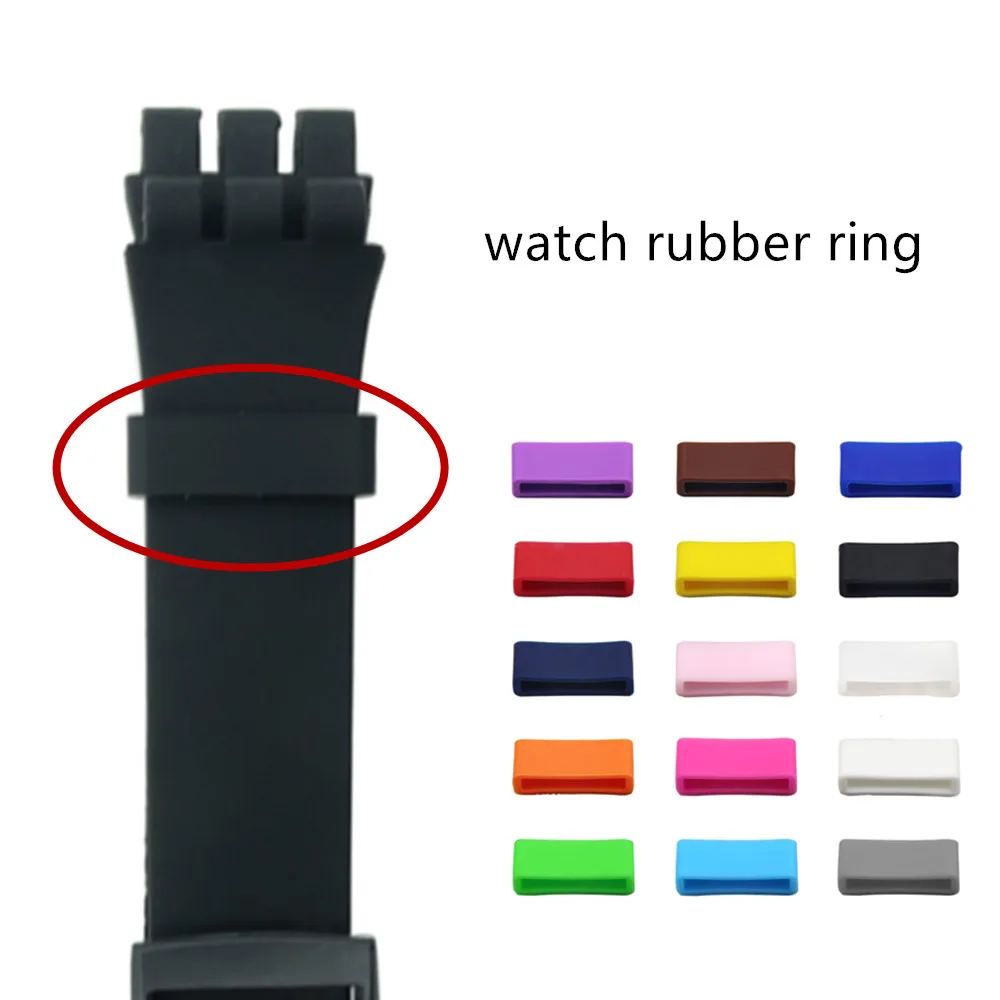 

Watch accessories 4 pieces silicone strap loop rubber ring 12mm14mm16mm18mm19mm20mm22mm24mm26mm28mm30mm for Swatch strap loop
