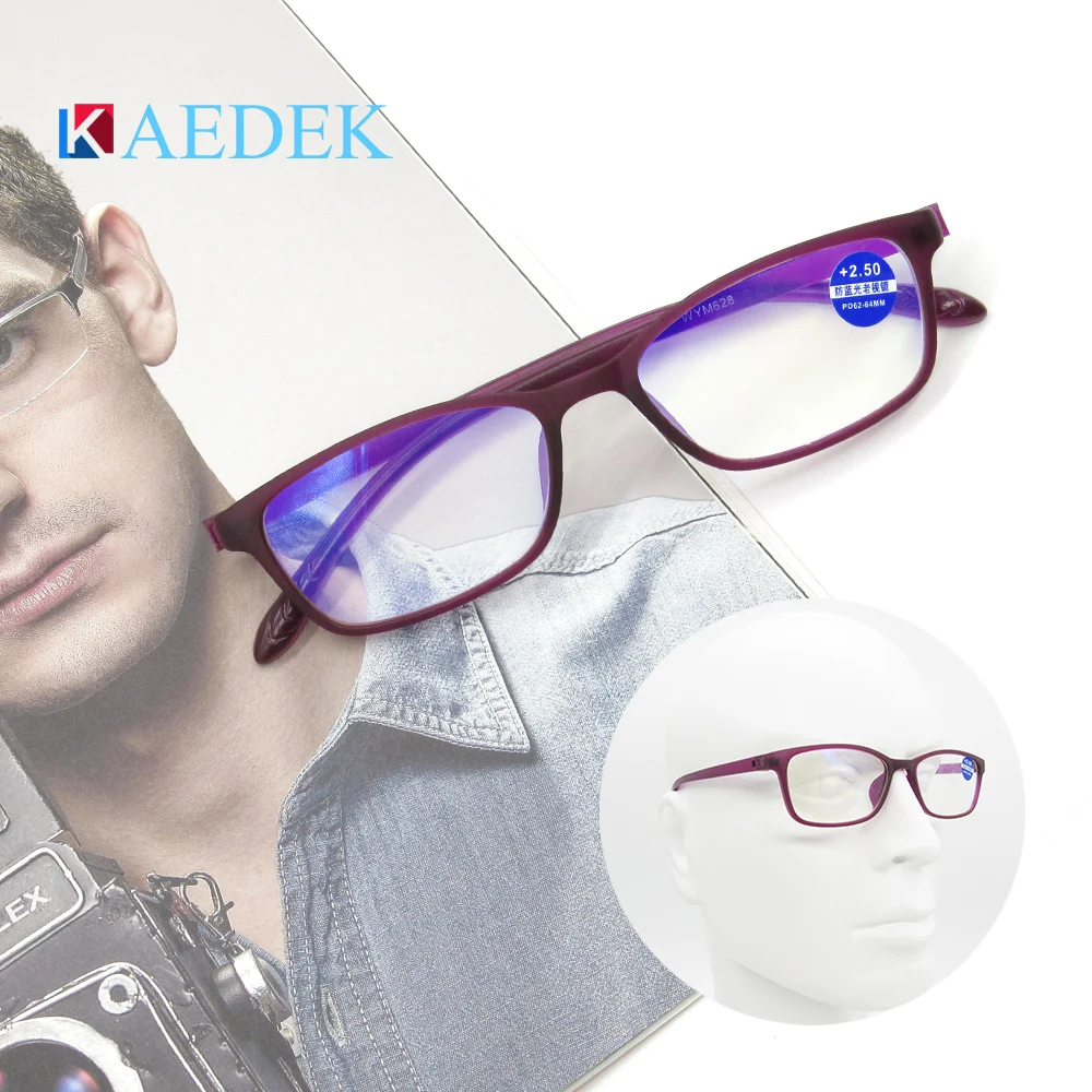

TR90 Reading Glasses Men Anti Blue Rays Presbyopia Eyeglasses Anti Fatigue Computer Eyewear solid glasses finished+1 1.5 2 2.5 3
