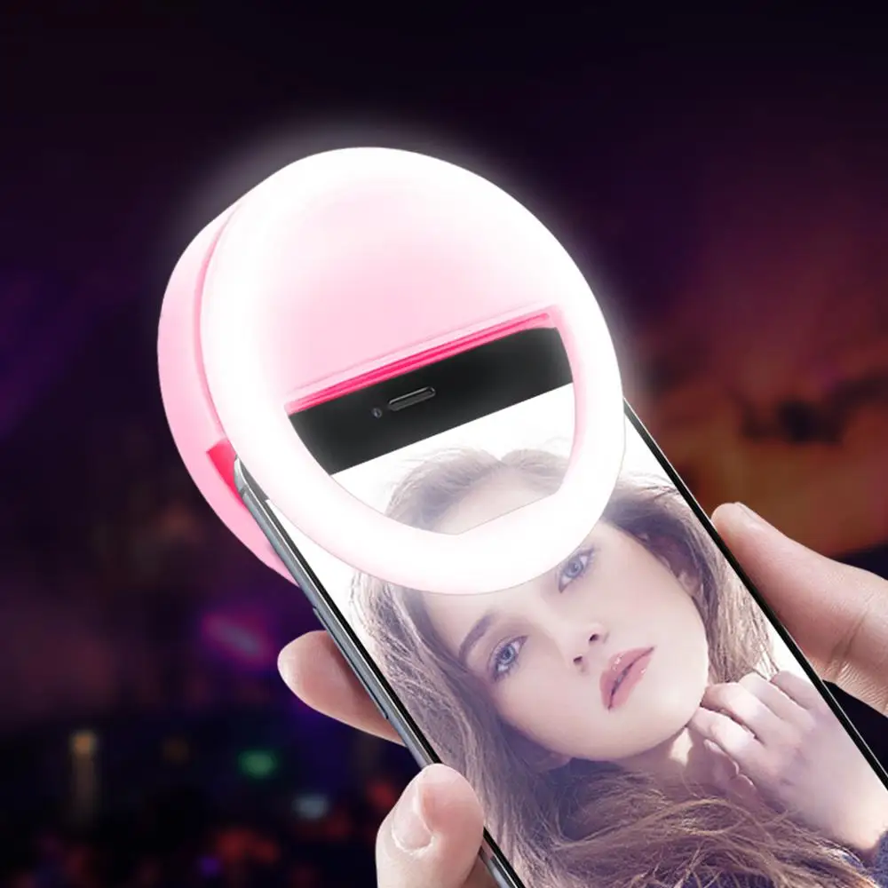 

NEW 2019 Mobile Phone Selfie Ring Night light Dimmable Makeup Photo lamp Fill light Cell Phone light Flash Lens Illumination