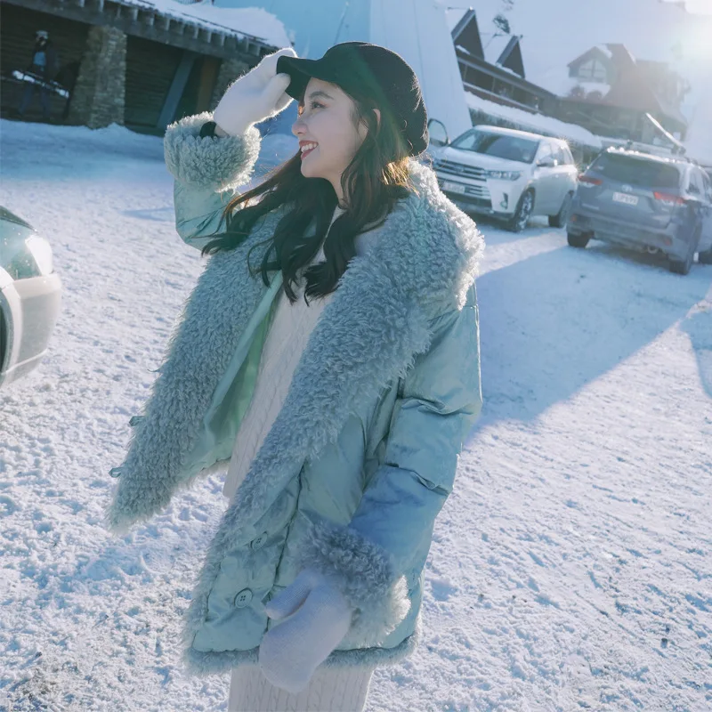 

Photo Shoot 2019 Winter New Style Cotton Coat Women's CHIC Korean-style Loose-Fit Short-height Lambs Wool Joint Cotton Overcoat