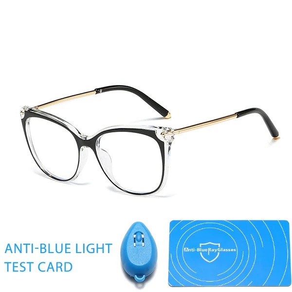 Модные квадратные анти-синие очки Для женщин для снятия признаков усталости с глаз сотовый телефон и компьютерные очки Сверхлегкий оптические оправы для очков - Цвет оправы: C3 Black Clear