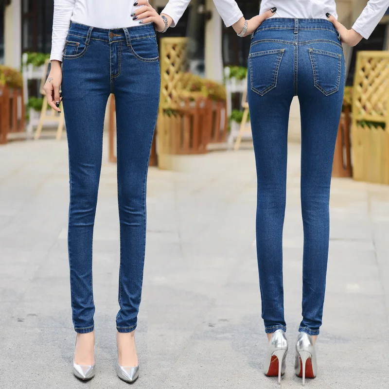 2020 new plus size womens jeans casual all-match slim jeans high quality
