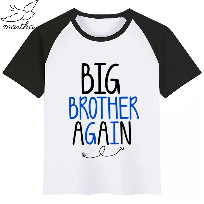 BlackA Забавная футболка с принтом «Big Brother Big Sister»; футболки для мальчиков; детская футболка с короткими рукавами; Детские футболки с принтом; детская одежда - Цвет: BlackA