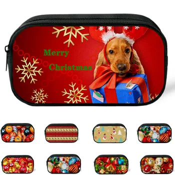 

Christmas Students Kids Girls Leisure Pencil Case Storage Makeup Bags Coin Purse Wallet Bag Mini portfel damski cartera mujer