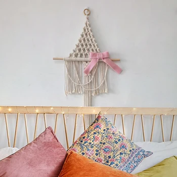 

Macrame Wall Hanging Woven Bohemian Wall Decor Decorations for Home Bedroom Dorm Cute Room Decor for Christmas Decorations