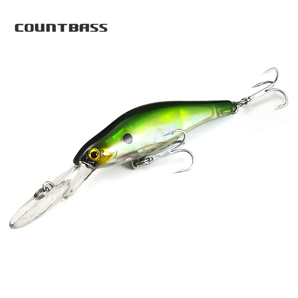 1 pc appât dur de comtesse 65mm longue lèvre vairon Wobblers Shad secouez votre appât leurres de pêche de basse d'eau douce