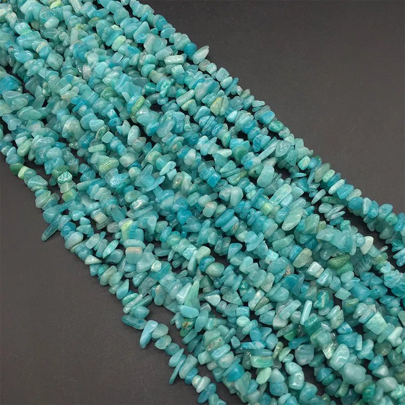 5-8mm Irregular Natural Blue Amazonite Stone Beads Loose Gravel Tianhe For Jewelry Making DIY Strand 80cm | Украшения и