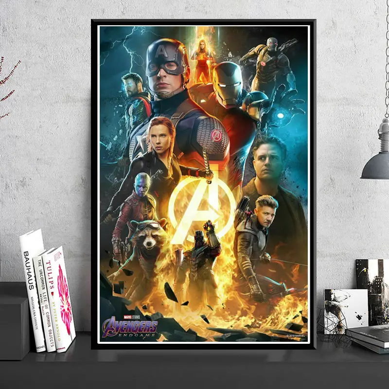 Художественная живопись 22 Marvel коллаж Мстители эндшпиль фильм железный человек Капитан Америка плакат печать настенные картины гостиная домашний декор - Цвет: 10