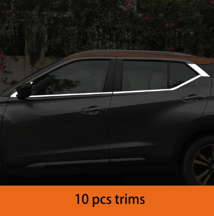 Нержавеющая сталь окна автомобиля Средний пост планки для nissan пинает - Цвет: 10 pcs trims