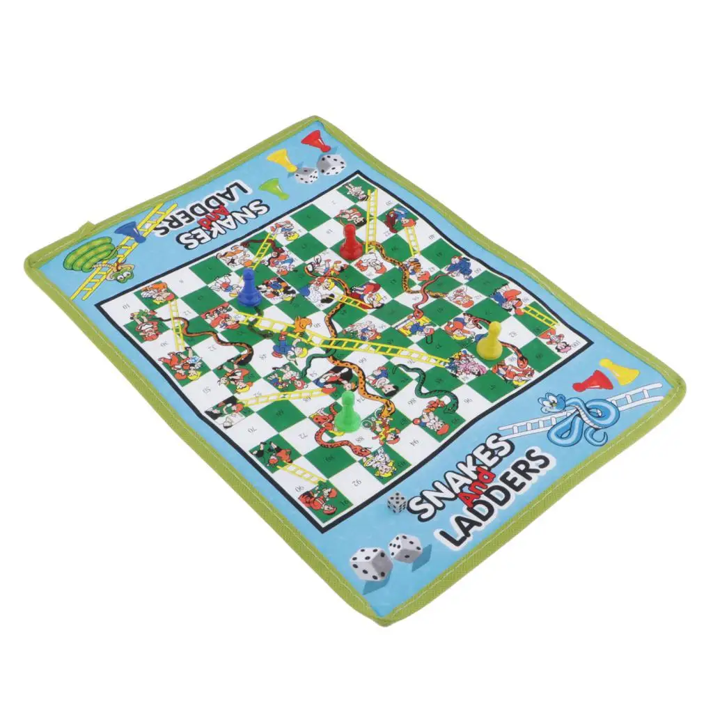 Non-woven Snakes & Ladders Traditional Family Outdoor Game Gift - 38cm*27cm