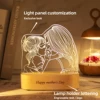Dropshipping  Personalized Acrylic Lamp Customized Photo Text Night Light  USB Wooden Base Wedding Mother's Day Party  Gift 5