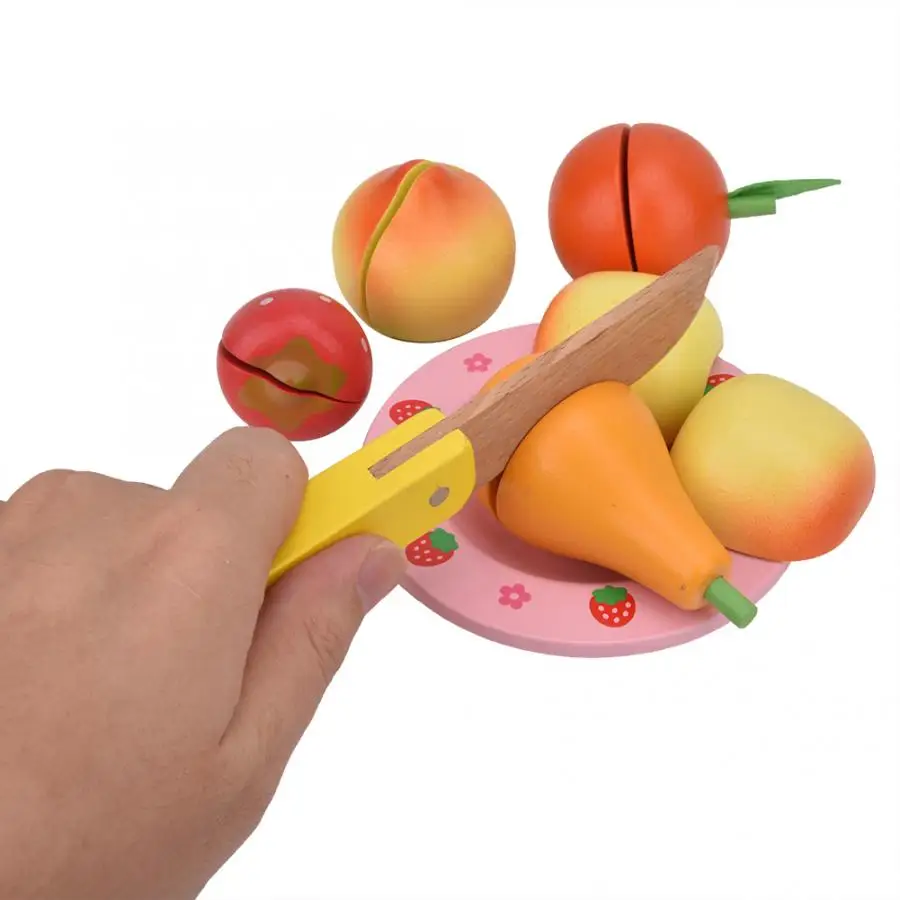 Children Kitchen Pretend Play Plastic Food Toy Cutting Fruit Vegetable Food Miniature Play Do House Education Toy Gift for Kids