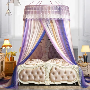 

Hanging Dome MosquitoNet Ceiling Princess Bed Mantle Wedding Red Floor-standing Mosquito Net Bedding Bedcover Curtain Home Decor