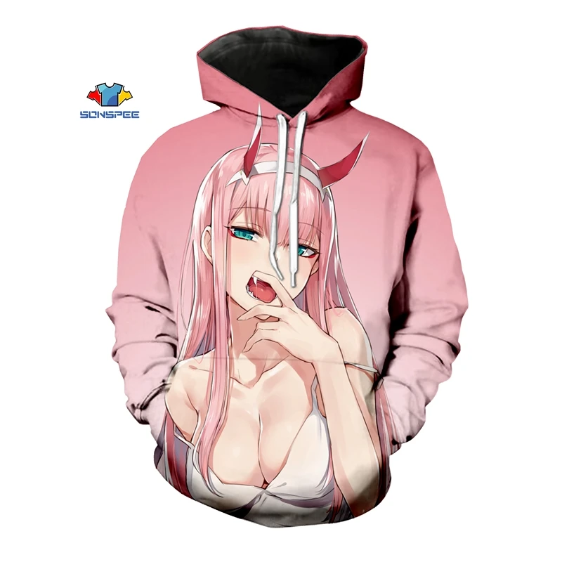 SONSPEE Новые повседневные модные футболки с коротким рукавом, 3D печать Аниме DARLING in the FRANXX Zero two мужские и женские футболки - Цвет: 24