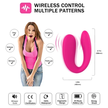 Multi-frequency Wireless U-shape Egg Panties Wearable Sex Clit G-spot Vibrator Vibe Dildo for Women Men Couples Lover Sex Toy 2