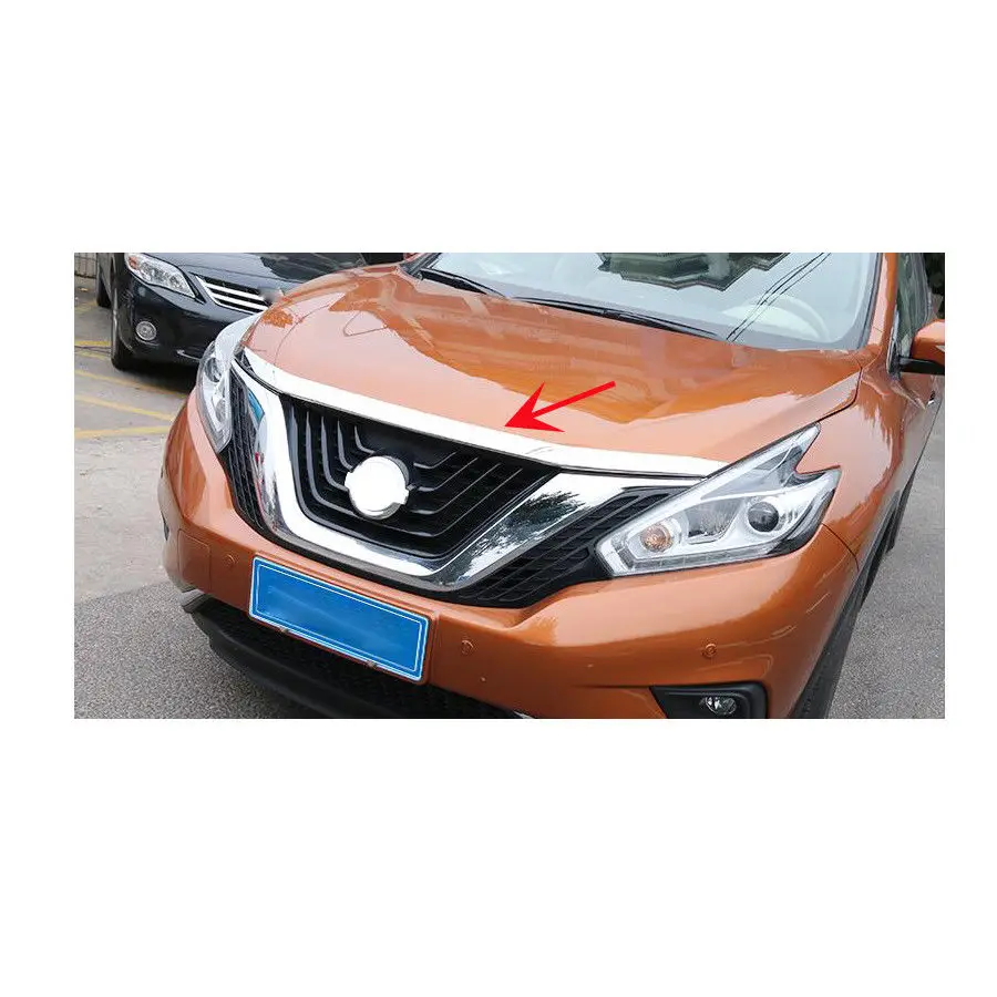 Для Nissan Murano- ABS хром Высокое качество Передняя решетка решетки Защитная крышка для капота двигателя планки 1 шт