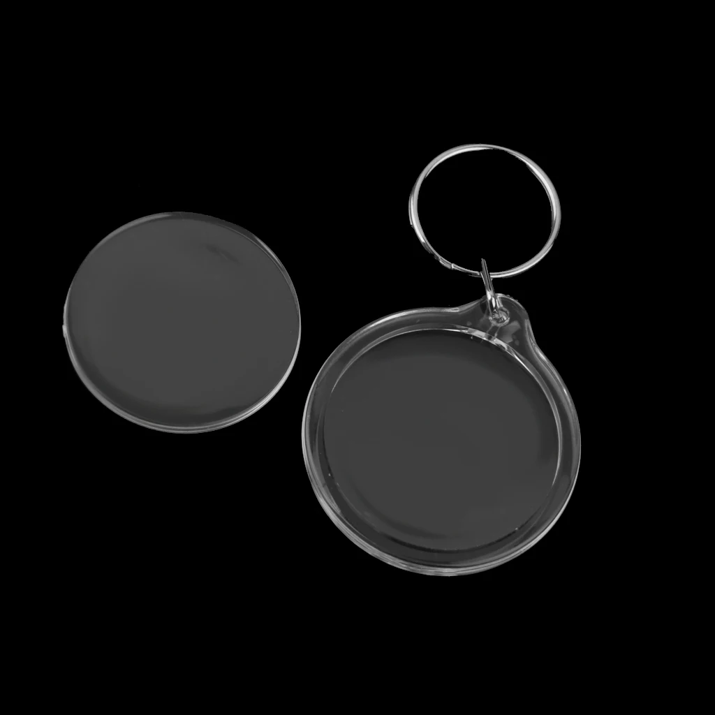 3.3x5cm Rectangle Blank Clear Photo Snap-in Keychain Pack of 10