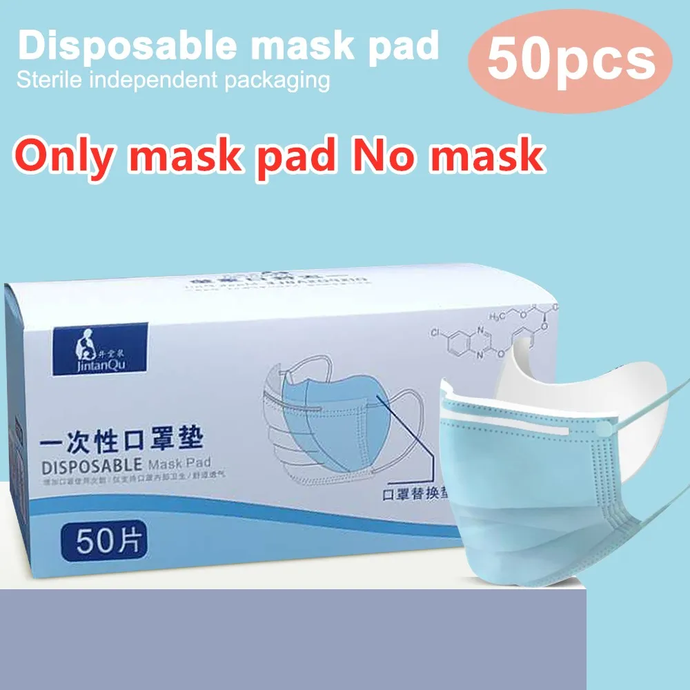 

Hot Sale 50pcs Face Masks Pad Disposable 3 Layers Dustproof Mask Pad No Mask Facial Protective Cover Masks Pad Set Anti-Dust