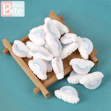 Special Price 50pc Silicone Beads Baby Teether Rainbow Cloud Food Grade Teeth Tiny Rod Rodent DIY Pacifier Chain Nursing Bracelet Baby Product