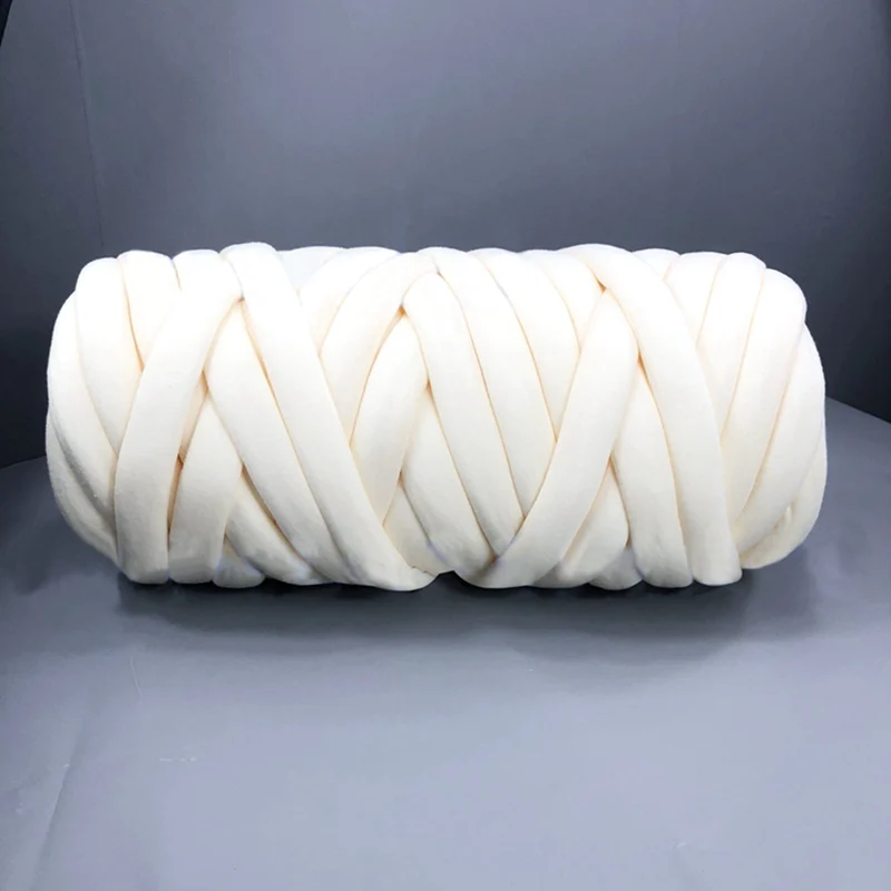 Пряжа Вязание крючком полиэстер рука швейные нитки толстая пряжа для вязания теплое короткое одеяло шарф ковер шапки ручной вязки 12 цветов - Цвет: Milk White