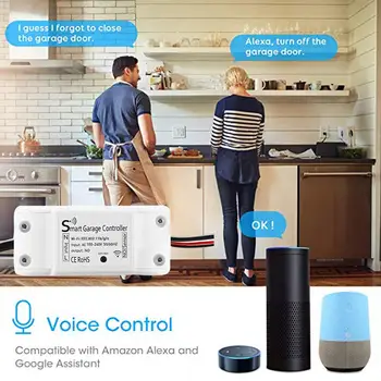 

Smart Wifi Garage Door Smart Life App Remote Control Open Close Monitor Compatible With Alexa Echo Google Home