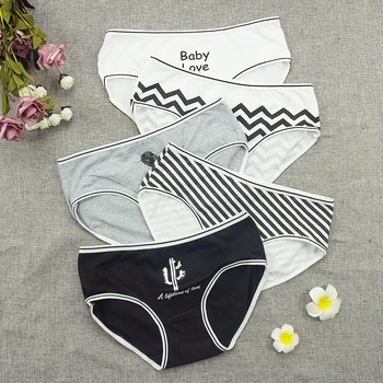 

5pcs/lots Kawaii Panties Women Cotton Briefs Panty Sexy Underpants Cartoon Underwear Inscription Cactus Intimate Woman Pants