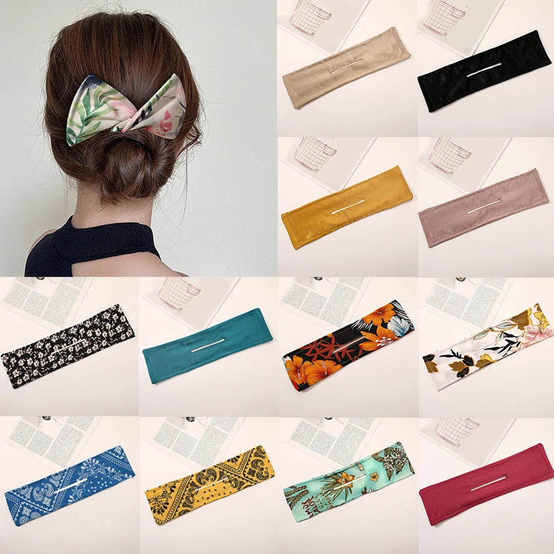 New Design Magic Women Hair Bands Diy Bun Maker Headbands Suede Floral