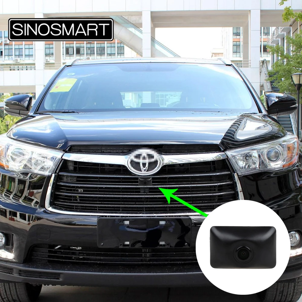 SINOSMART высокое качество автомобиля вид спереди Парковка камера для Toyota Highlander установка под логотипом автомобиля