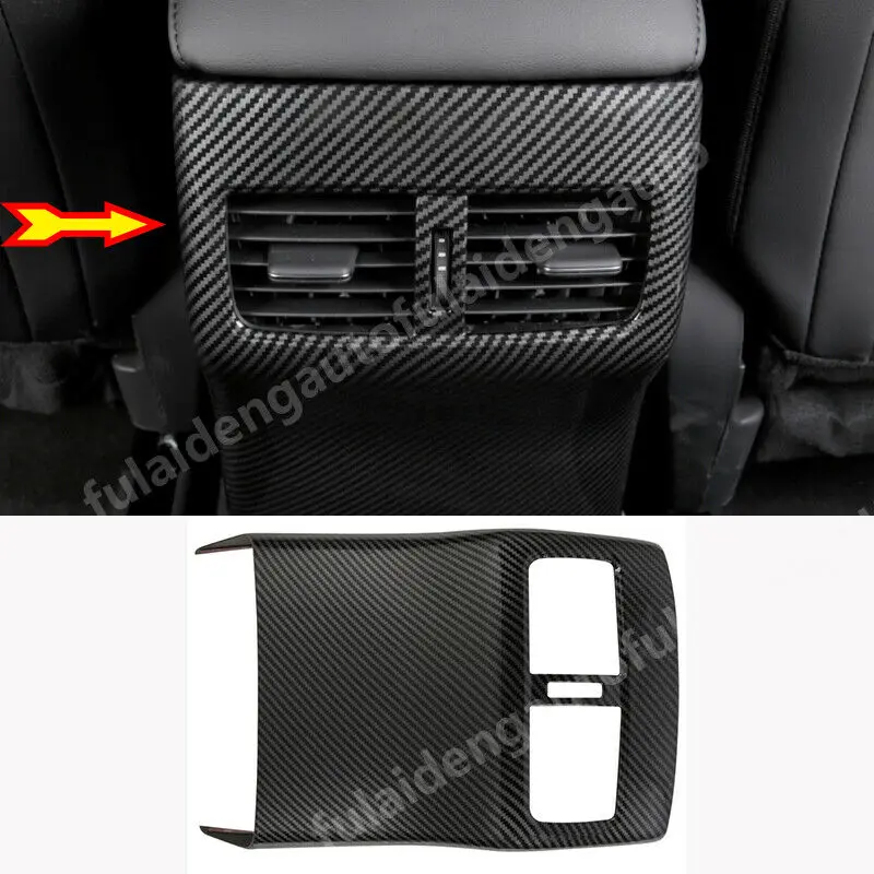 

Fits For Mazda 3 Axela 2019-21 New ABS Carbon Fiber Look Rear air outlet vent Anti-kick panel trim Moulding Car Accessories 1PCS